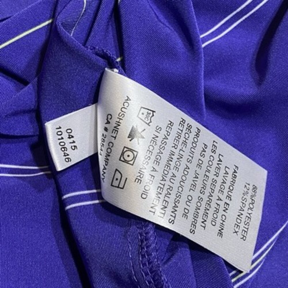 FootJoy ProDry Golf Polo M Blue Purple Stripe Performance Moisture Wicking - Picture 7 of 8